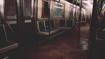 An empty train car waiting at a metro station video