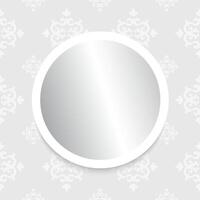 Mirror with white frame on historical background vector