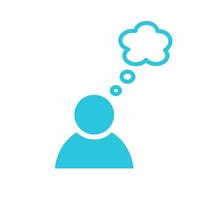 Person, Think, talk, new Ideas icon, Speech bubble. From blue icon set. vector