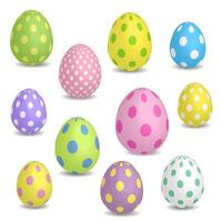 3D Easter eggs, Colorful set. vector