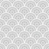 Vector seamless pattern with scales and ornament of mandala. Vector black and white seamless background. The Art Nouveau style. Best for fabric, wrapping paper and home decor