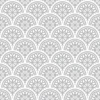 Vector seamless pattern with scales and ornament of mandala. Vector black and white seamless background. The Art Nouveau style. Best for fabric, wrapping paper and home decor