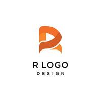Abstract letter R logo design inspiration, with a video player concept vector