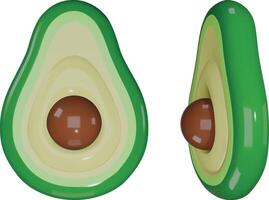 avocado pool float. avocado shaped pool raft. isolated inflatable mattress top and side view vector