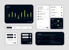 Elegant Collection of ui ux elements for web design, app design. Ux dashboard user panel template. vector