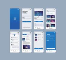 Smartphone UI app. Phone screens for shop application. Mobile interface with account login and shopping cart. Screenshots responsive website mockups. vector