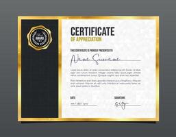 Professional certificate of appreciation Template diploma with luxury and modern pattern background. Achievement certificate. vector