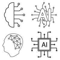artificial intelligence AI icon vector