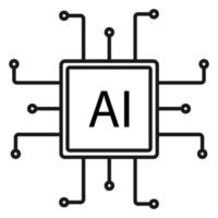 vector de icono de ai de inteligencia artificial