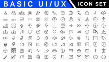 ui  ux icon set, user interface icon set collection. vector
