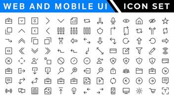 UI icons set. Vector. For mobile, web, social media, business. User interface elements for mobile app. Simple modern design. vector