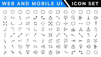 UI icons set. Vector. For mobile, web, social media, business. User interface elements for mobile app. Simple modern design. vector