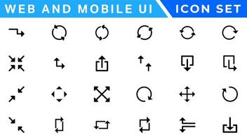 UI icons set. Vector. For mobile, web, social media, business. User interface elements for mobile app. Simple modern design. vector