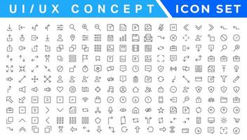 UI icons set. Vector. For mobile, web, social media, business. User interface elements for mobile app. Simple modern design. vector