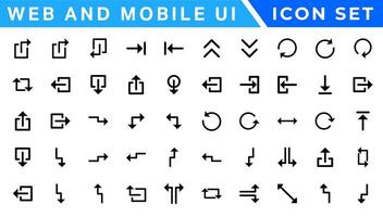 UI icons set. Vector. For mobile, web, social media, business. User interface elements for mobile app. Simple modern design. vector