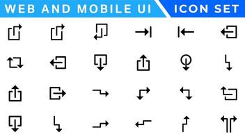 UI icons set. Vector. For mobile, web, social media, business. User interface elements for mobile app. Simple modern design. vector