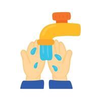 Washing Hand in Flat Drawing Cartoon Animated Vector Illustration