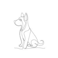 dog one line art logo design icon vector