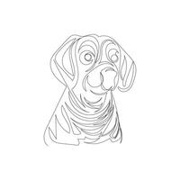 dog one line art logo design icon vector