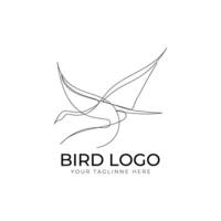 bird one line art logo design vector