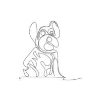 dog one line art logo design icon vector