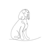 dog one line art logo design icon vector