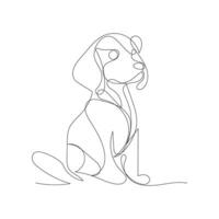 dog one line art logo design vector