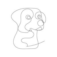 dog one line art logo design icon vector