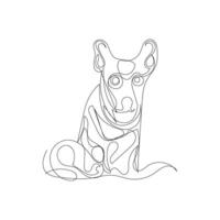 dog one line art logo design icon vector