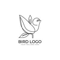 bird one line art logo design vector