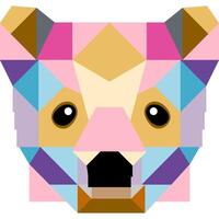 Bear cartoon icon in pixel style vector