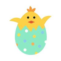 Happy Easter bird flat cartoon. vector