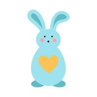 Easter bunny flat cartoon vector. vector