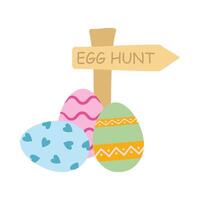 Happy Easter eggs, Easter flat cartoon vector. vector