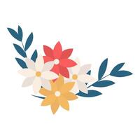 Flower isolated on white background. Colorful floral icon. Flowers in flat design style. Vector Illustration. Spring or summer.