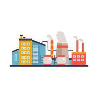 Factory building, power electricity, industry manufactory buildings flat icon isolated vector illustration.