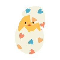 Happy Easter bird flat cartoon. vector