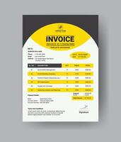 Invoice minimal design template. Bill form business invoice accounting vector