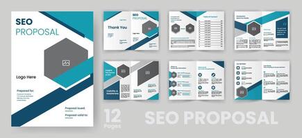 SEO Marketing Proposal Brochure Template for Web Design Business vector