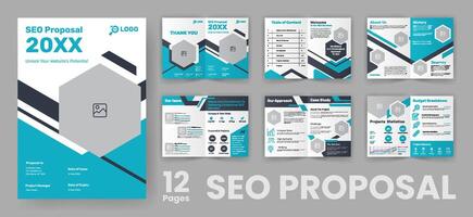 SEO Proposal Brochure Template for Web Design Business vector