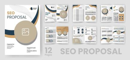 SEO Marketing Proposal Brochure Template for Web Design Business vector