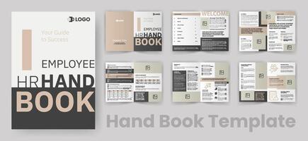 HR Handbook for Employee Rules. Welcome Company Handbook Brochure of Introduction About Company Beige  Accent vector