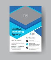 Professional Corporate Business Flayer Design. Marketing Abstract Flyer. Modern One Pager Template vector