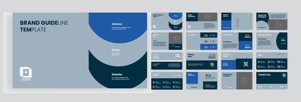 Style Guide Template for Branding Guidelines. Minimalist Blue Accent vector