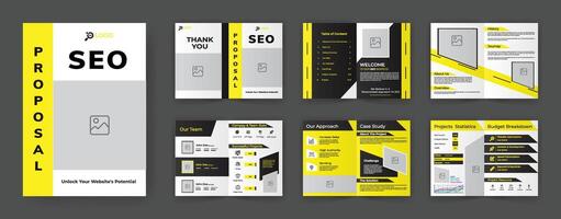 SEO Proposal Brochure Template for Web Design Business vector