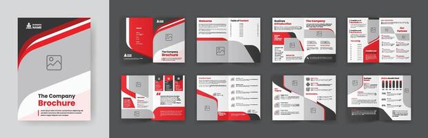 empresa perfil folleto modelo. bifold corporativo folleto diseño vector