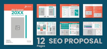 SEO Proposal Brochure Template for Web Design Business vector