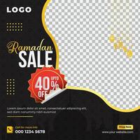Ramadan Kareem Sale Offer Discount Social Media Banner Post Design Template vector