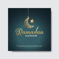 Ramadan Kareem Greetings Social Media Banner Post Design Template vector