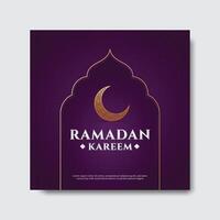 Ramadan Kareem Greetings Social Media Banner Post Design Template vector